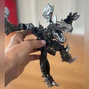 Robotic Dragon Action Figure - Black and Silver